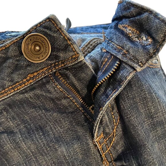 Aeropostale Ultra Skinny Kieley Zip Ankles Jeans Y2K Retro Dark Wash Size 3/4 - Picture 7 of 12
